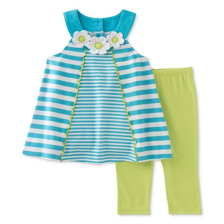 商品KIDS HEADQUARTERS|2-Pc. Striped Tunic & Capri Leggings Set, Baby Girls (0-24 months),价格¥74,第1张图片