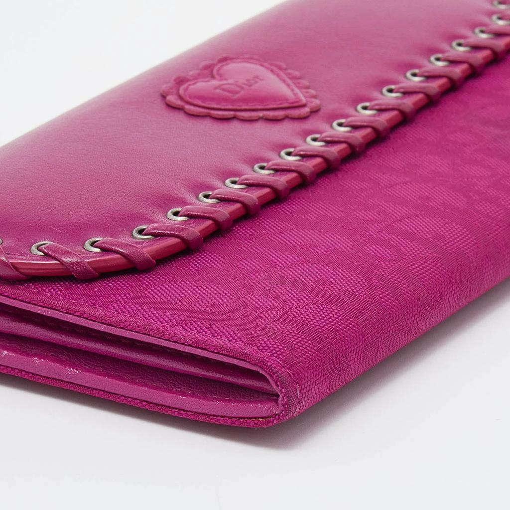 Dior Pink Oblique Canvas and Leather Trim Flap Continental Wallet 商品