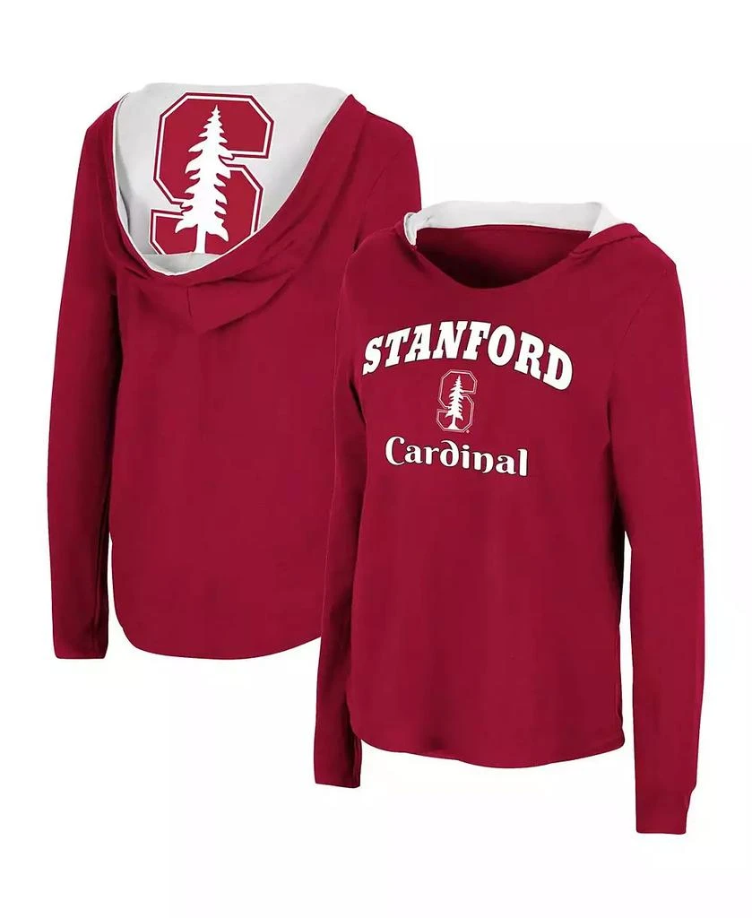 商品Colosseum|Women's Cardinal Stanford Cardinal Catalina Hoodie Long Sleeve T-shirt,价格¥218,第1张图片
