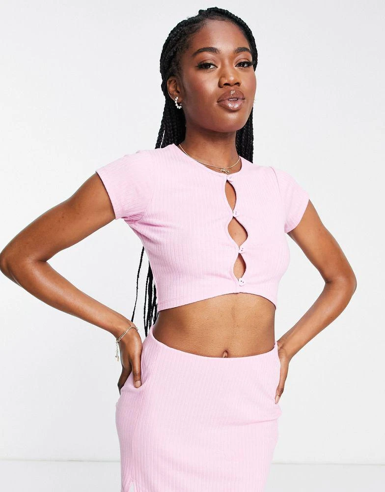 商品Miss Selfridge|Miss Selfridge ribbed cap sleeve co-ord,价格¥68,第1张图片