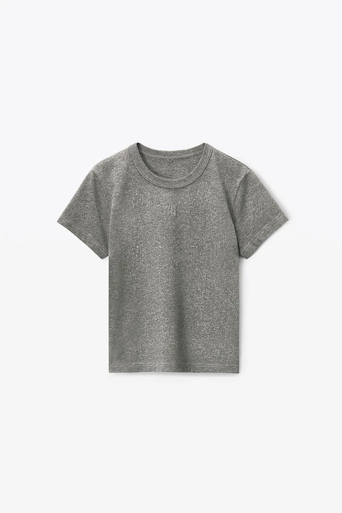 商品Alexander Wang|Puff Logo Shrunken Tee In Glitter Jersey,价格¥883,第3张图片详细描述