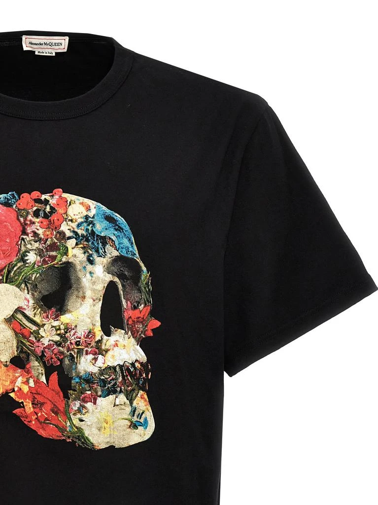 商品Alexander McQueen|floral Skull T-shirt,价格¥2695,第3张图片详细描述