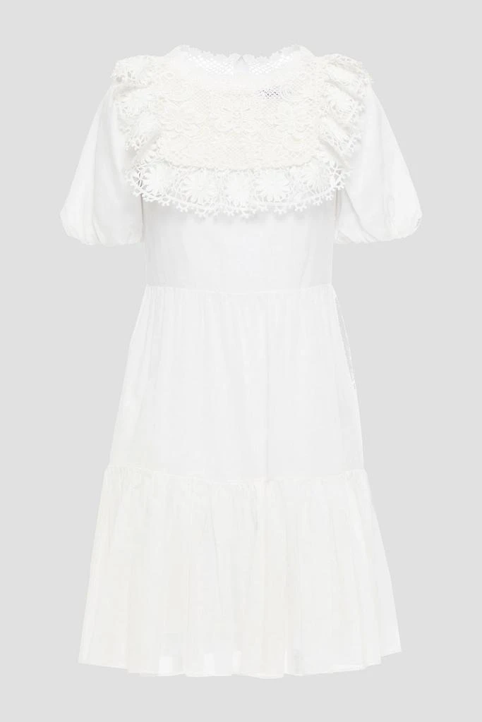 商品RED Valentino|Guipure lace-paneled cotton-voile mini dress,价格¥1916,第1张图片