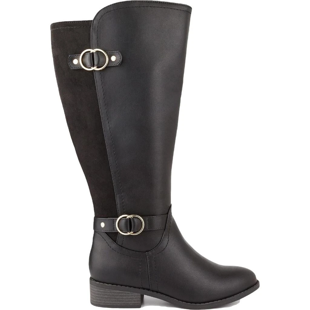 商品Karen Scott|Karen Scott Womens Leandraa Faux Leather Wide Calf Knee-High Boots,价格¥138,第5张图片详细描述