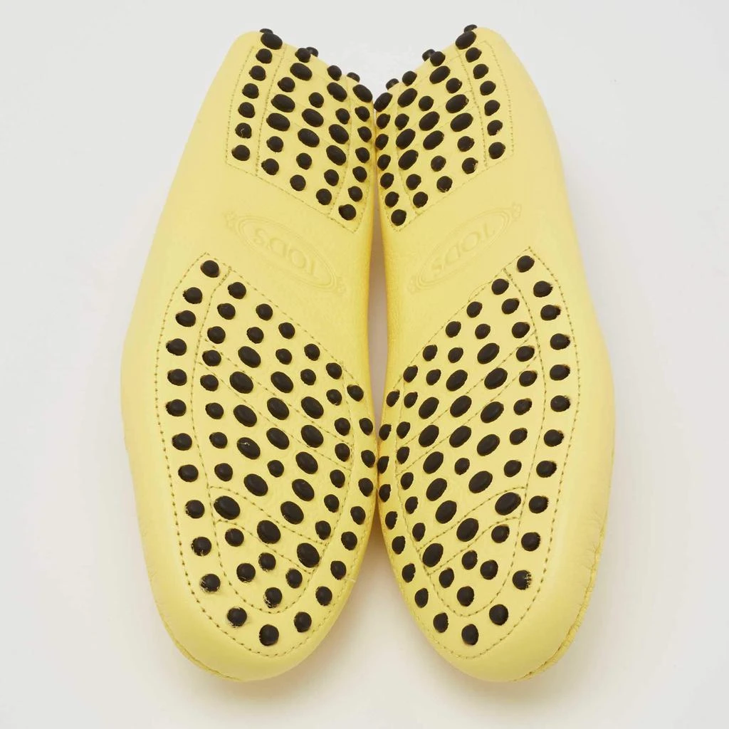 Tod's Yellow Leather Gommini Slip On Loafers Size 39 商品