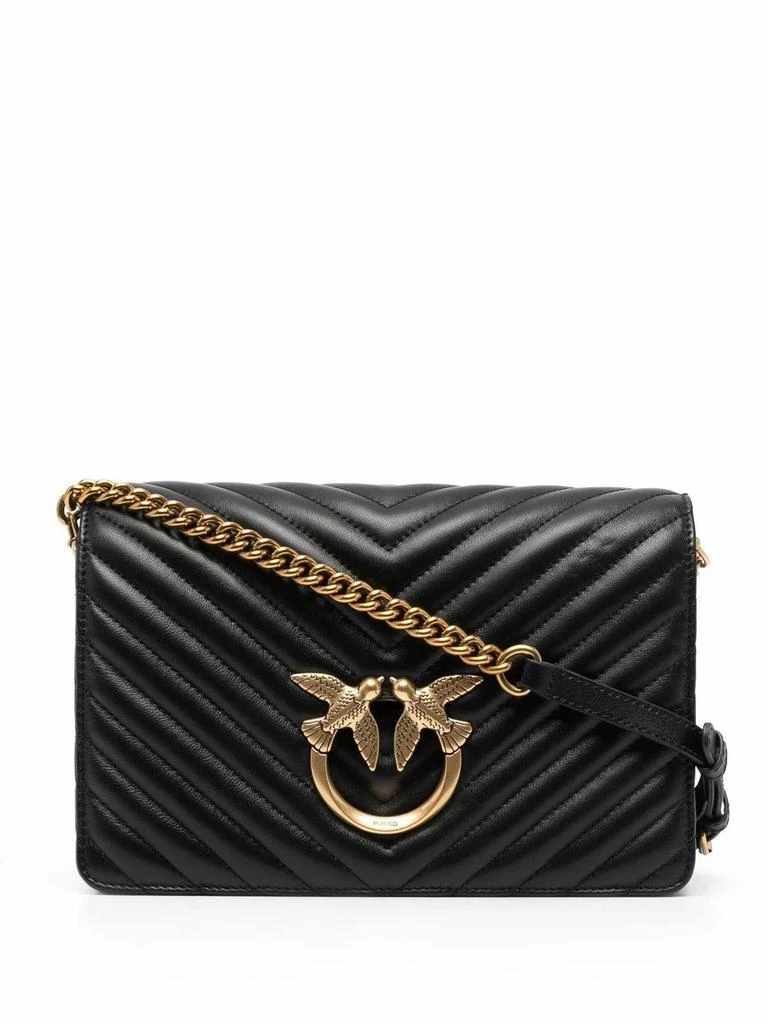 商品PINKO|Pinko women's black leather shoulder bag,价格¥3607,第1张图片