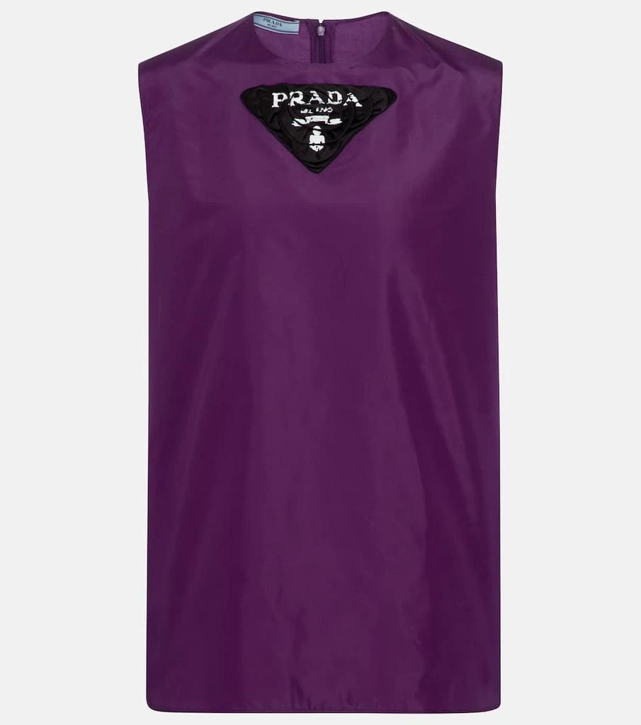 商品Prada|Logo silk taffeta tank top,价格¥8217,第1张图片