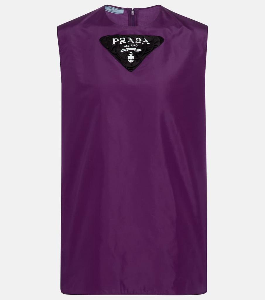 商品Prada|Logo silk taffeta tank top,价格¥7354,第1张图片