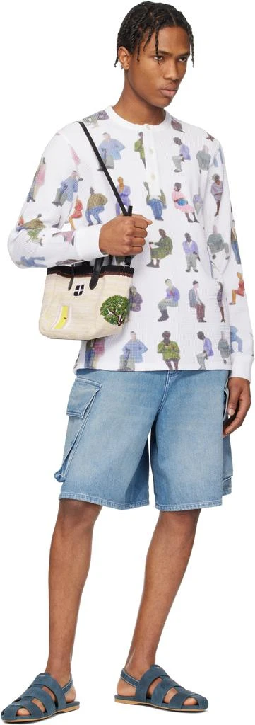商品JW Anderson|White Printed Waffle Henley,价格¥2450,第4张图片详细描述