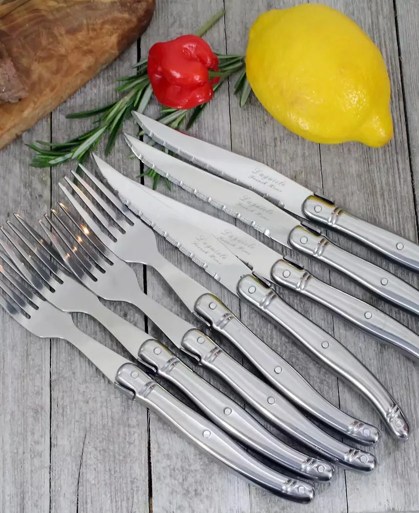 商品French Home|Laguiole Stainless Steel Steak Knife and Fork Set, 8 Piece.,价格¥292,第4张图片详细描述