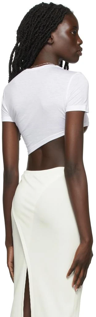 商品J6|White Asymmetric Crop Curve T-Shirt,价格¥585,第3张图片详细描述
