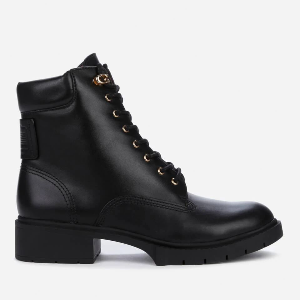 商品Coach|COACH WOMEN'S LORIMER LEATHER LACE UP BOOTS - BLACK,价格¥777,第1张图片