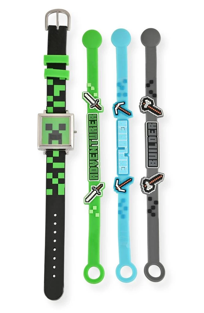 商品Accutime|Kids' Minecraft LCD Watch & Bracelet Set,价格¥56,第1张图片