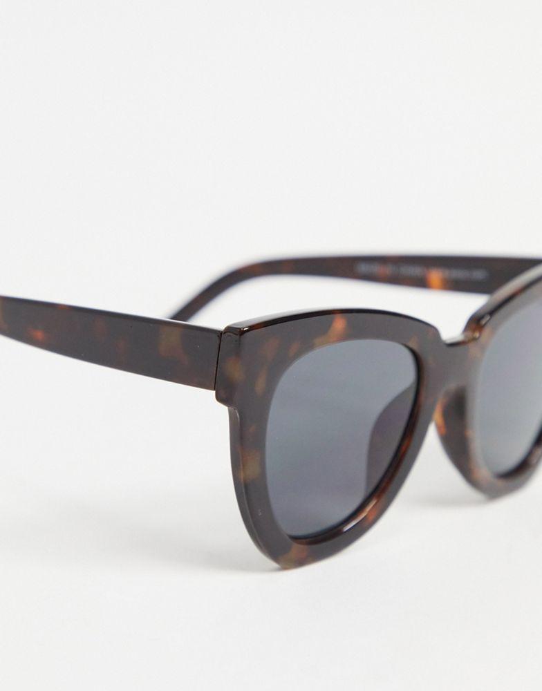 ASOS DESIGN frame chunky flare cat eye sunglasses in dark crystal tort商品第3张图片规格展示