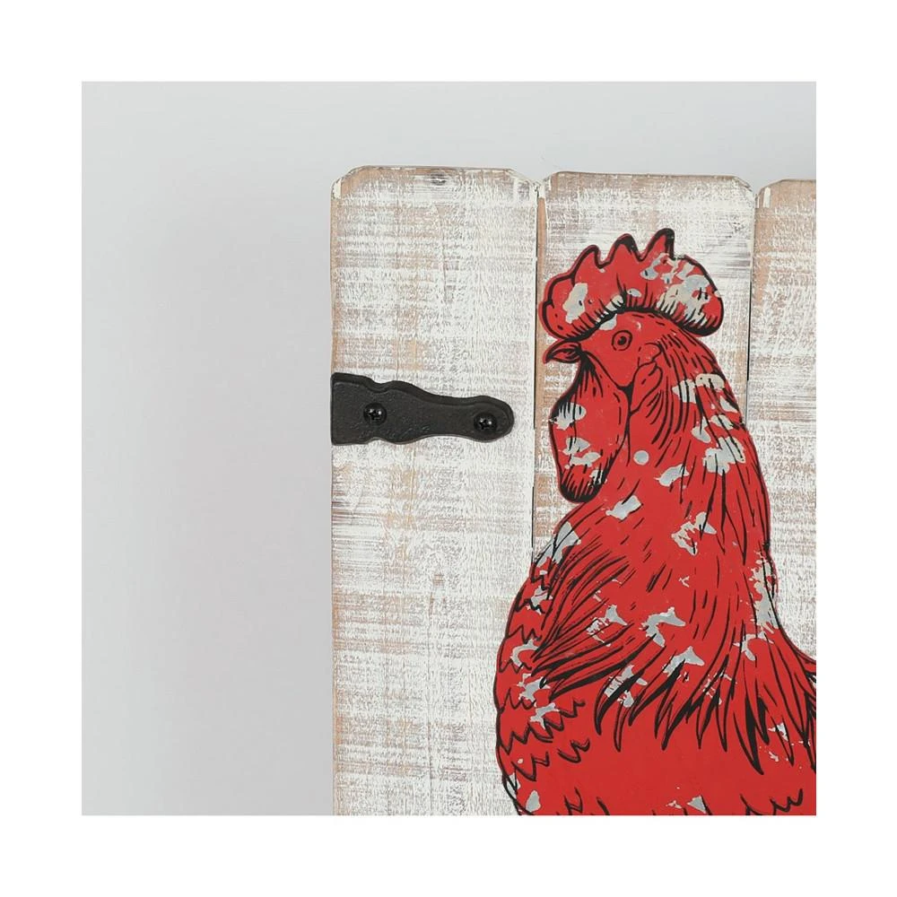 商品Luxen Home|Metal Rooster Wood Wall Plaque with Four Key Hooks,价格¥745,第5张图片详细描述