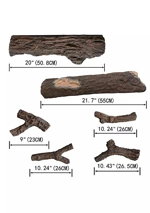 商品Proman Products|Products Modern Durable Alpine Artificial Fire Logs   6 Pieces 22Long X 10Short,价格¥958,第3张图片详细描述