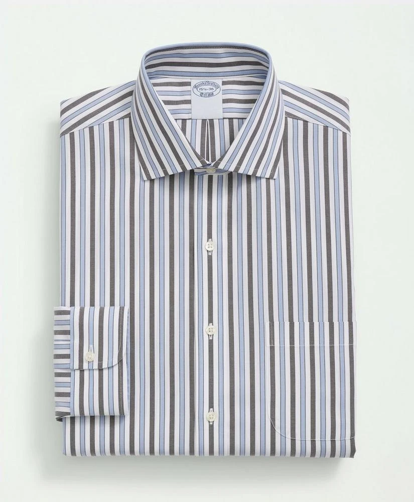 商品Brooks Brothers|Stretch Supima® Cotton Non-Iron Pinpoint English Collar, Striped Dress Shirt,价格¥469,第3张图片详细描述