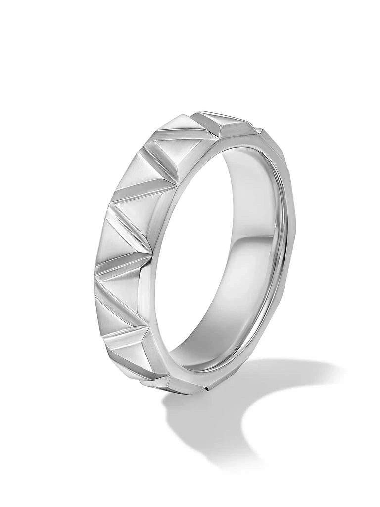 商品David Yurman|Faceted Triangle Band Ring in Sterling Silver, 6MM,价格¥2960,第3张图片详细描述