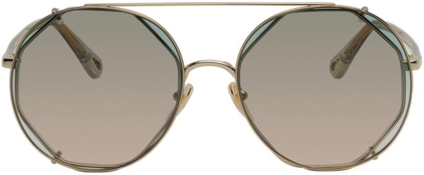 Gold & Green Demi Sunglasses商品第1张图片规格展示