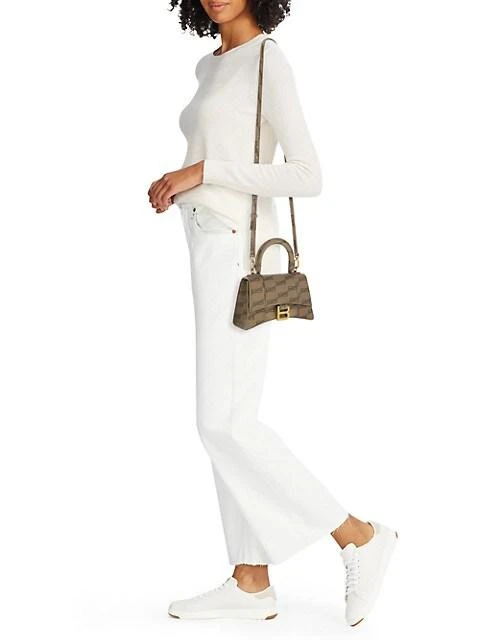 商品Balenciaga|XS Hourglass BB Monogram Coated Canvas Top Handle Bag,价格¥17106,第3张图片详细描述