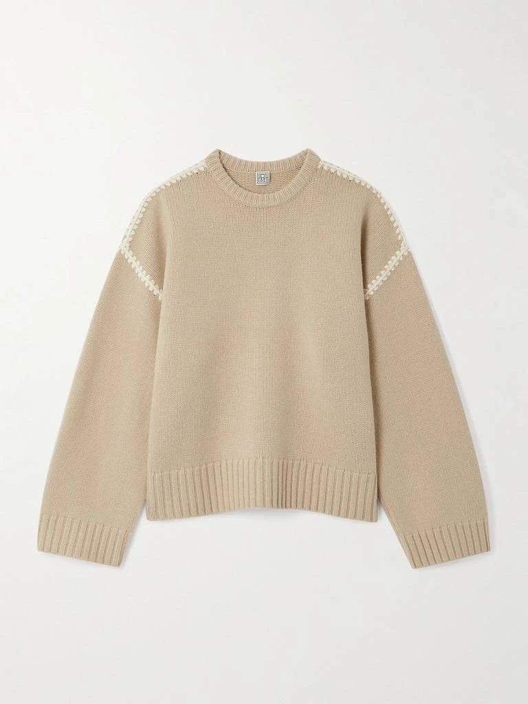 商品Totême|大廓形刺绣羊毛羊绒混纺毛衣,价格¥5476,第1张图片