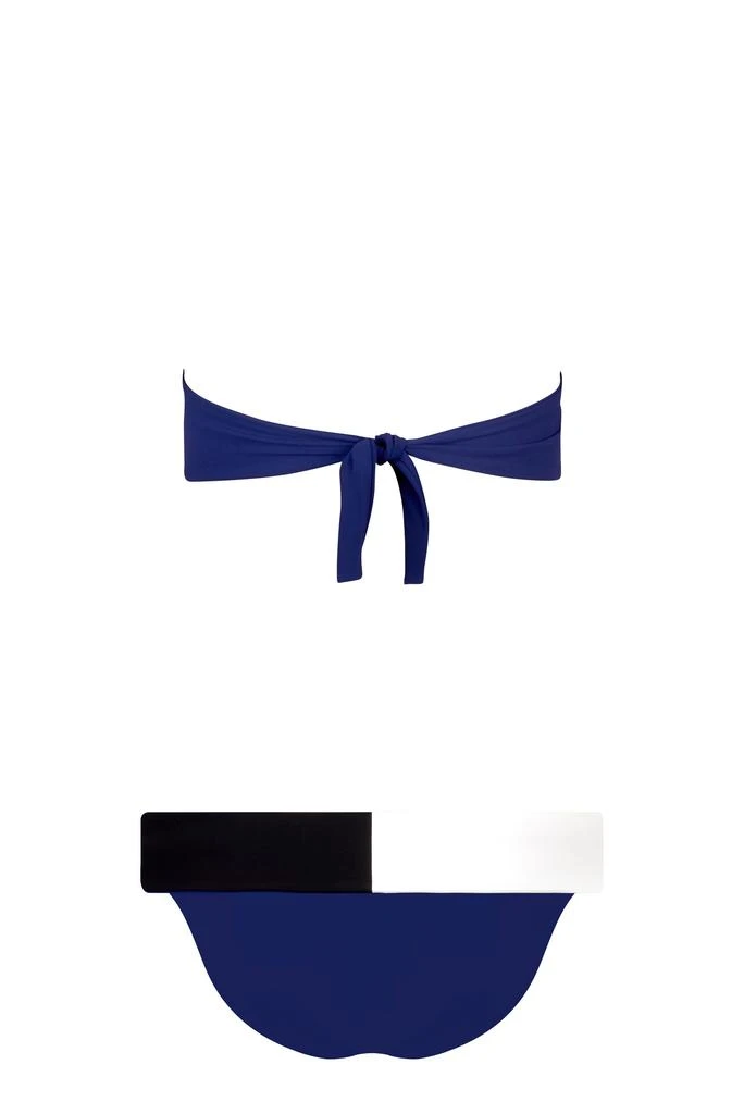 商品VALIMARE|Capri bandeau bikini with flap bottom bottom indigo,价格¥628,第3张图片详细描述
