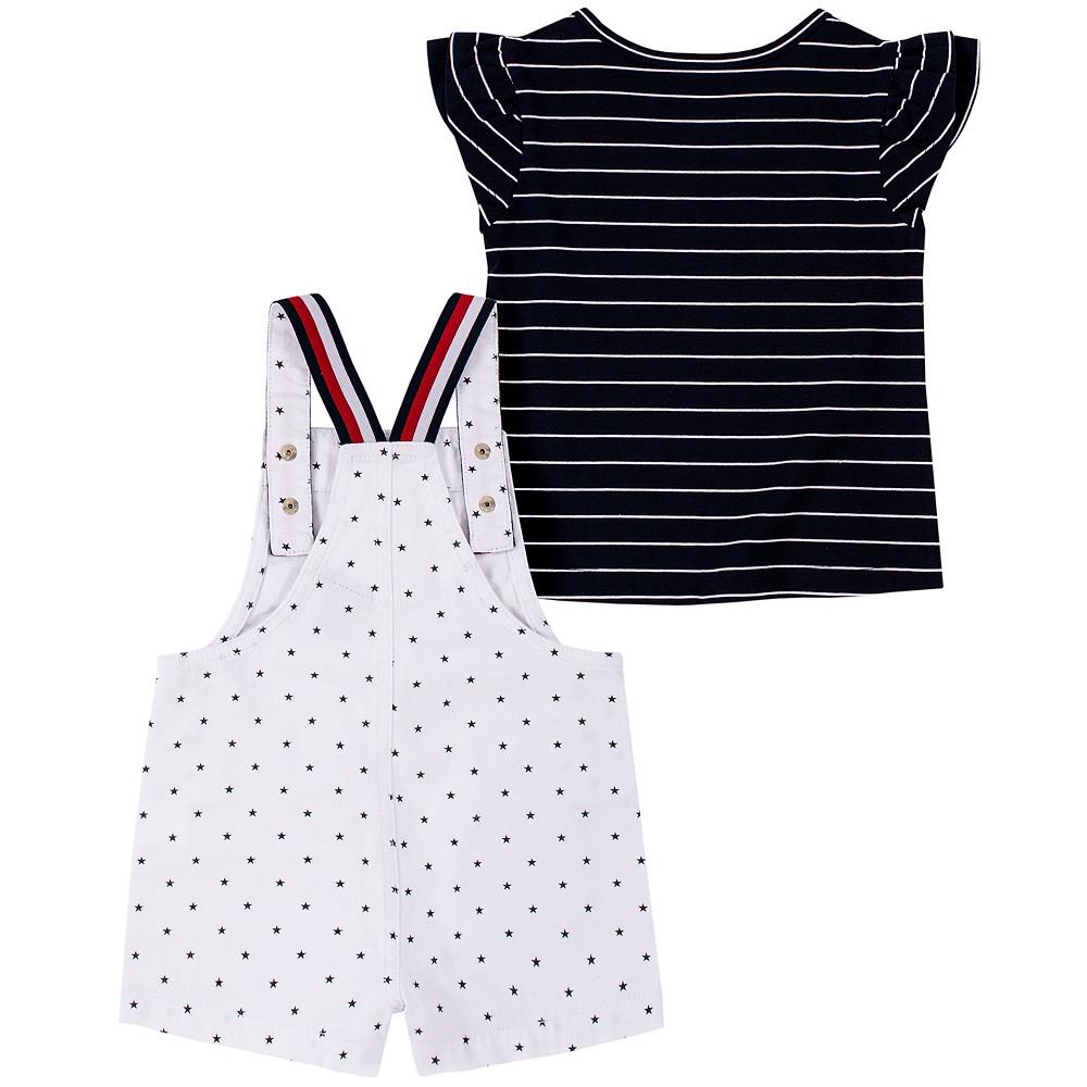 Baby Girls Stars and Stripes Signature T-shirt and Shortalls, 2 Piece Set商品第2张图片规格展示