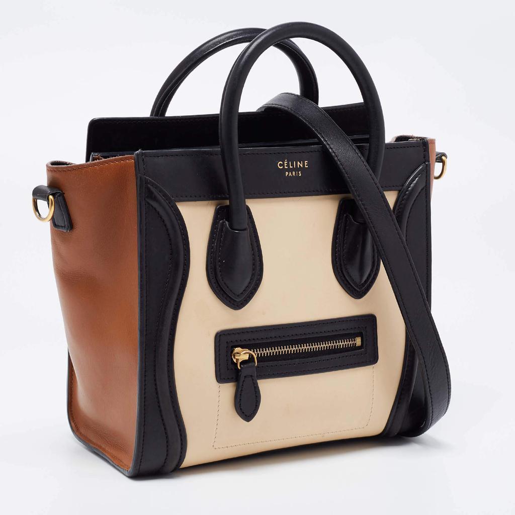 商品[二手商品] Celine|Céline Tri Color Leather Nano Luggage Tote,价格¥7256,第5张图片详细描述