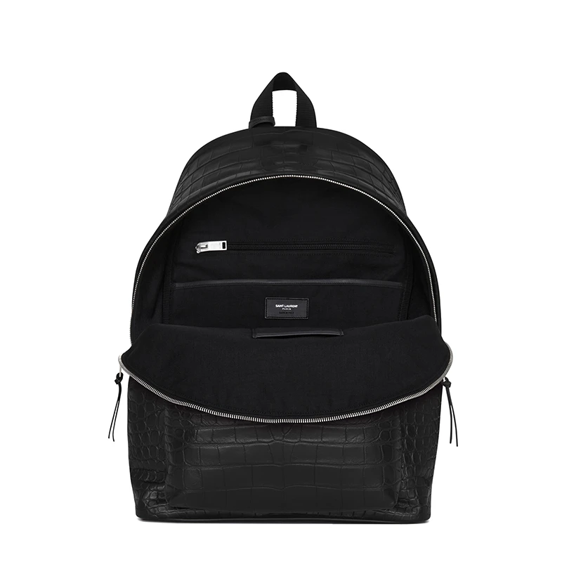 商品Yves Saint Laurent|SAINT LAURENT PARIS/圣罗兰 YSL 男士小牛皮鳄鱼压纹皮革YSL压花拉链口袋城市双肩包534967DZE2F1000,价格¥13908,第1张图片