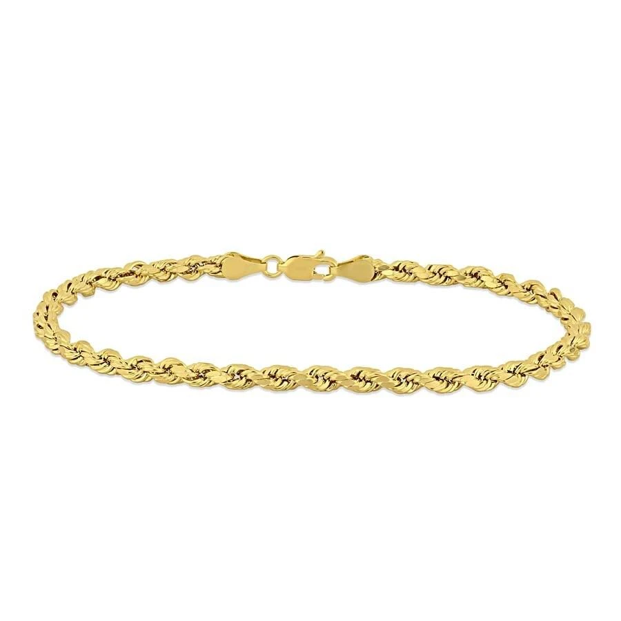 商品Amour|Men's Rope Chain Bracelet In 10K Yellow Gold (4 Mm/9 Inch),价格¥1485,第1张图片
