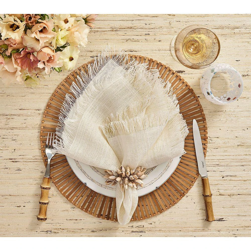 Shell Fringe Napkin Ring in Ivory & Brown 商品