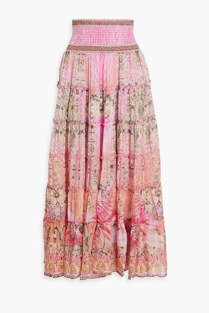商品Camilla|Tiered printed silk-chiffon maxi skirt,价格¥1807,第1张图片