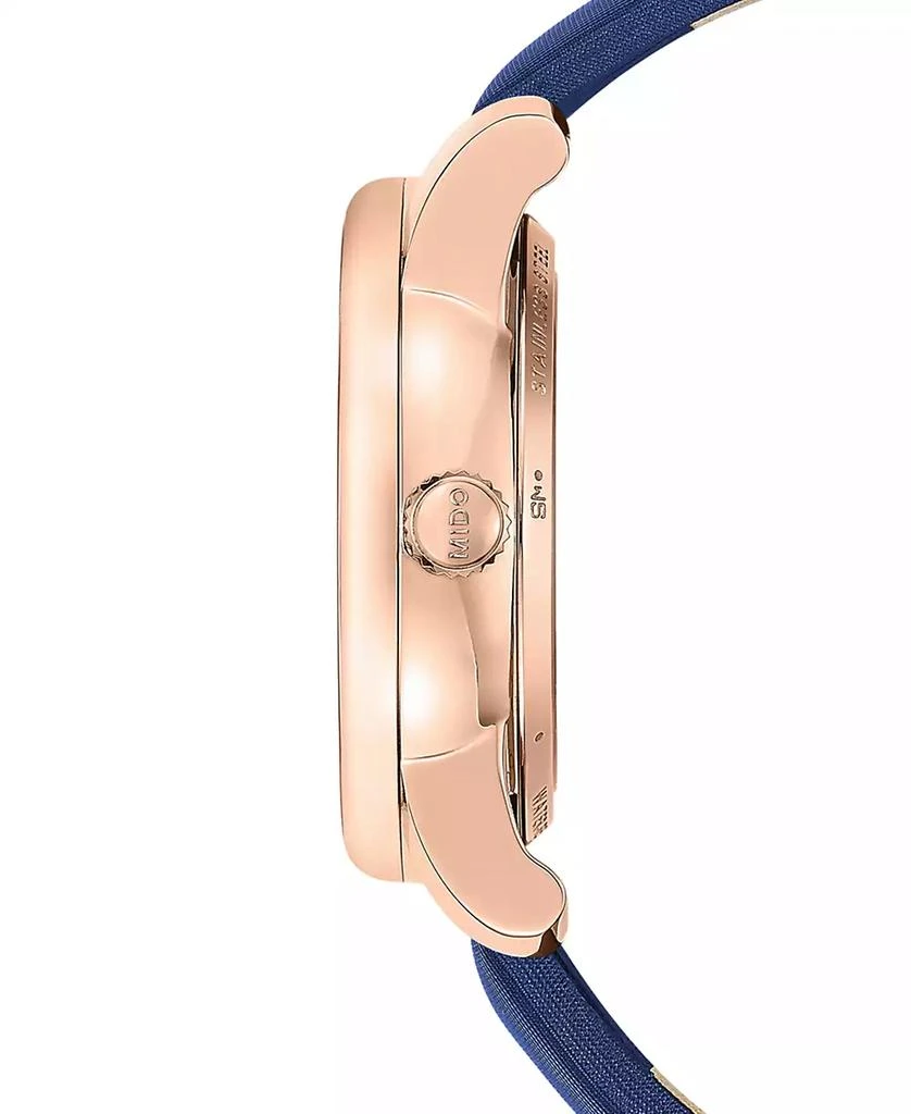 商品MIDO|Women's Swiss Automatic Baroncelli Blue Fabric Strap Watch 33mm,价格¥8535,第2张图片详细描述