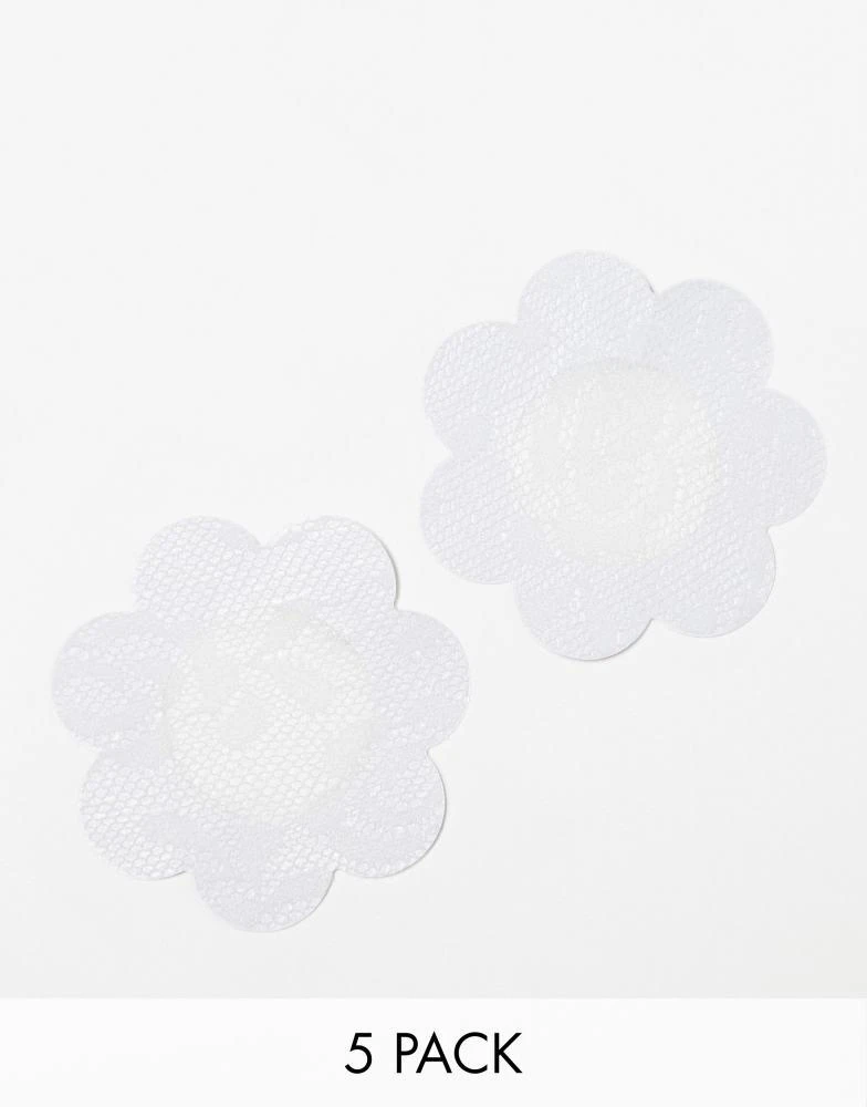 商品Magic|Magic Bodyfashion Luxury Lace effect nipple covers 5 pair pack in white,价格¥75,第1张图片