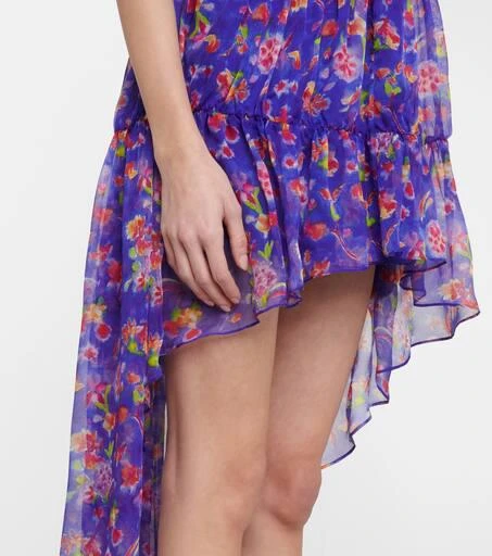 商品CAROLINE CONSTAS|Dora floral silk chiffon dress,价格¥4288,第5张图片详��细描述