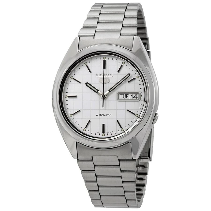 商品Seiko|Series 5 Automatic White Grid Dial Men's Watch SNXF05,价格¥960,第1张图片