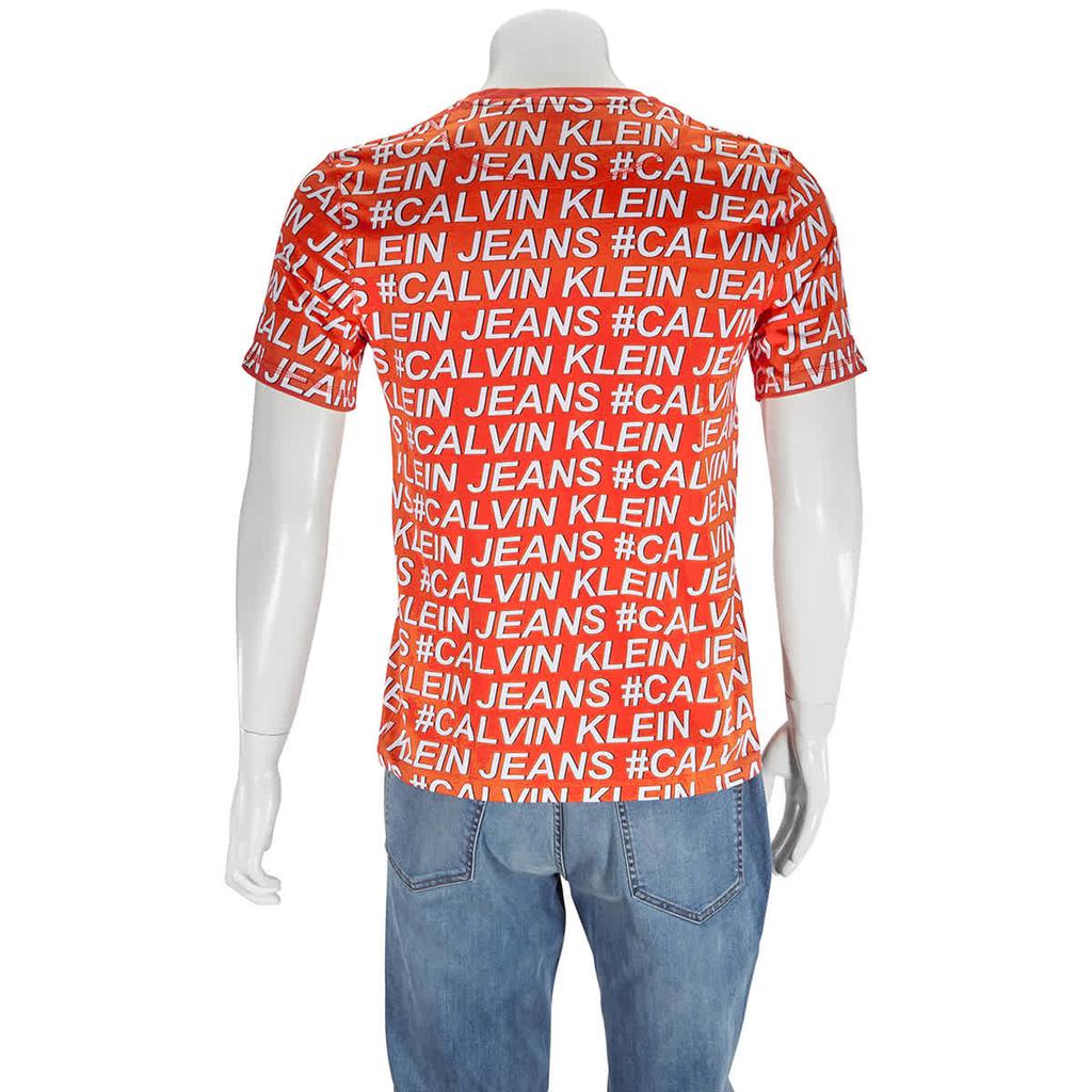 Calvin Klein Mens All-Over Logo Print Hastag T-Shirt, Size Medium商品第3张图片规格展示