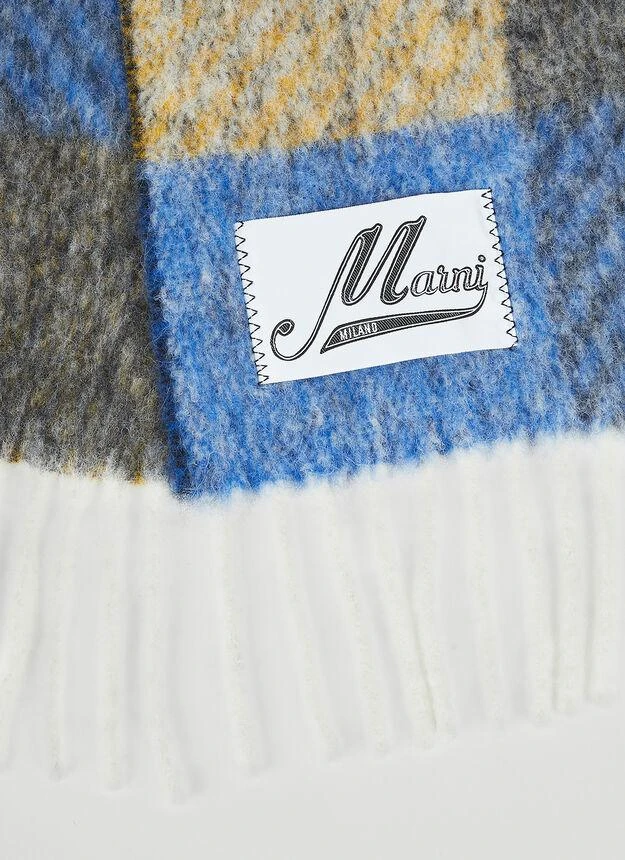 商品Marni|Check Scarf in Blue,价格¥1596,第3张图片详细描述