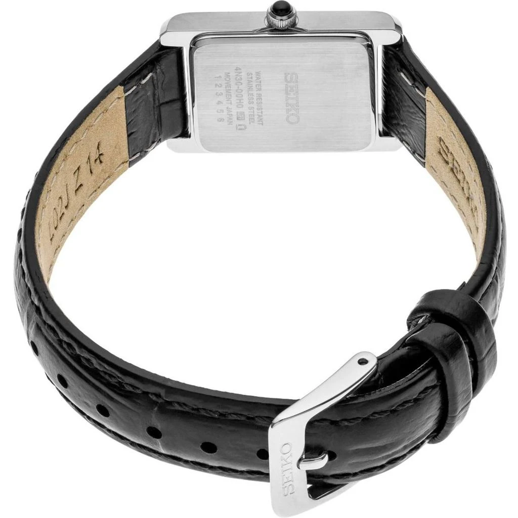 商品Seiko|Seiko Women's Watch - Essentials Silver Tone Case Black Leather Strap | SWR053P1,价格¥853,第3张图片详细描述