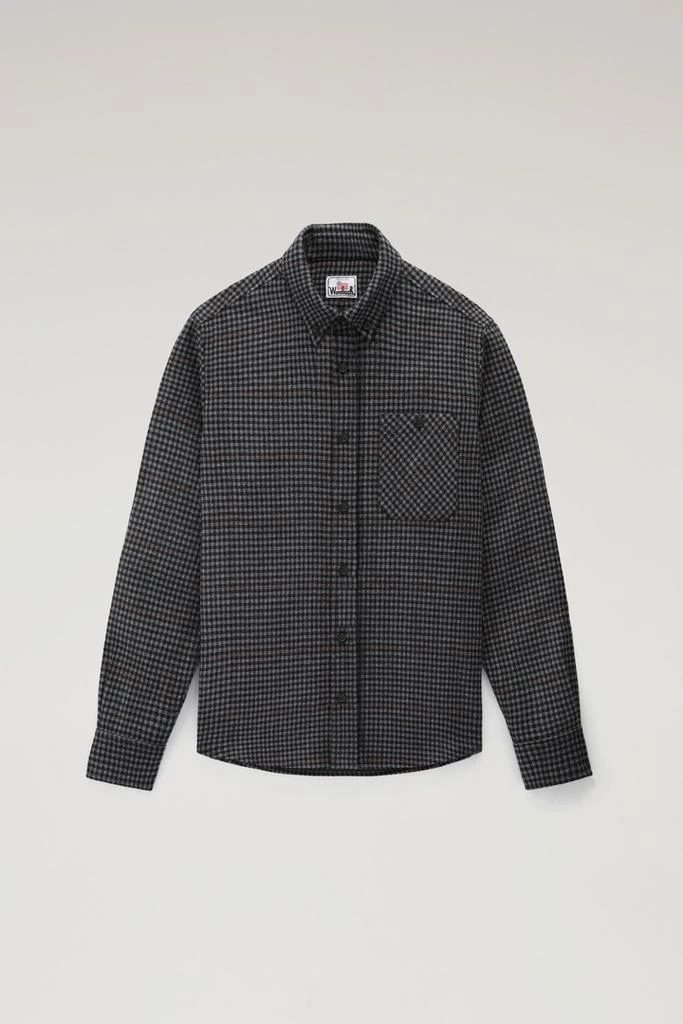 商品Woolrich|Wool Blend Trout Run Plaid Flannel Shirt - Men - Gray,价格¥1184,第1张图片