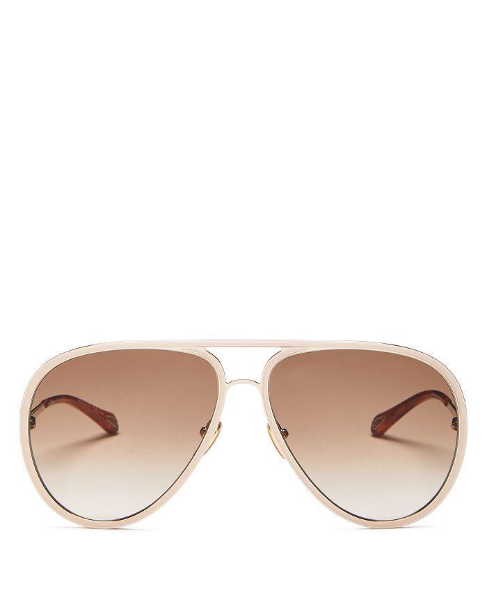 商品Chloé|Women's Brow Bar Aviator Sunglasses, 63mm,价格¥3341,第3张图片详细描述
