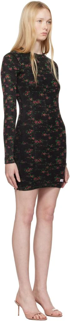 商品Alexander Wang|Black Floral-Print Ribbed Cotton Minidress,价格¥269,第2张图片详细描述