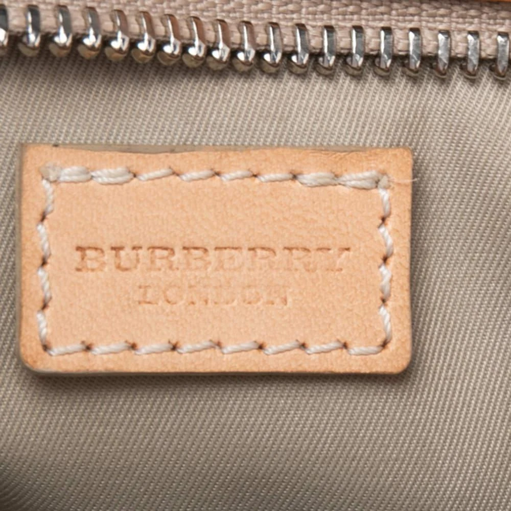 Burberry Tan/Blue House Check Coated Canvas and Leather Baguette Bag 商品