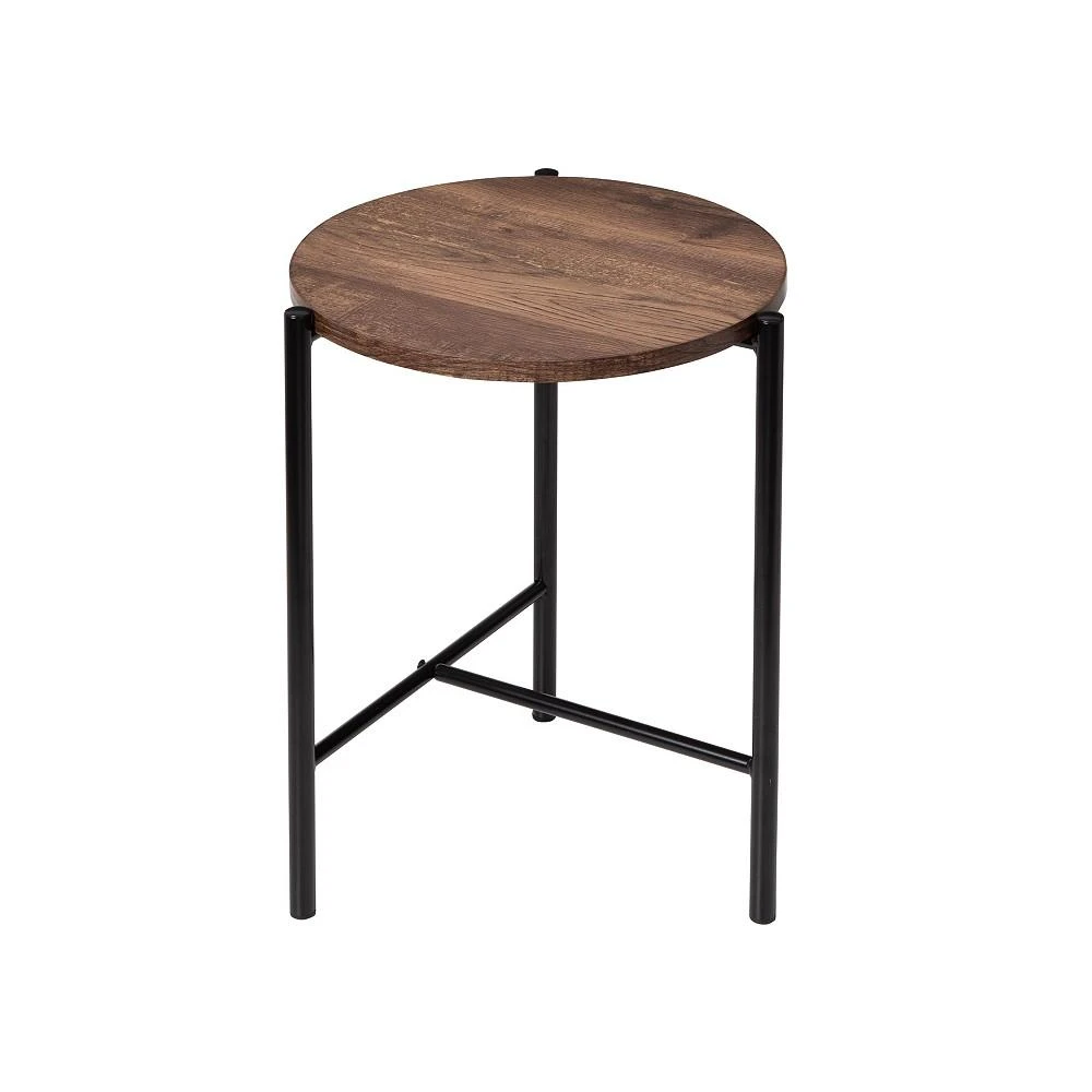 商品Honey Can Do|Round Side Table with T-Pattern Base,价格¥276,第1张图片