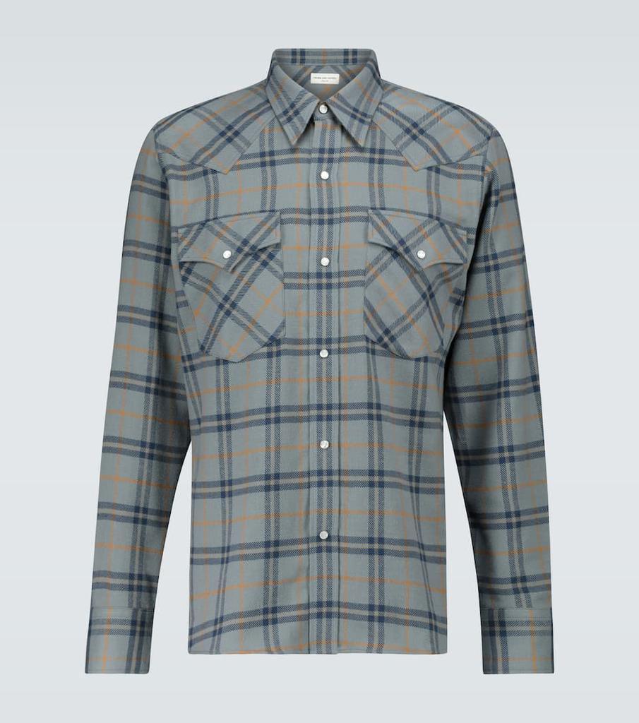 商品Dries Van Noten|格纹法兰绒衬衫,价格¥2550,第1张图片