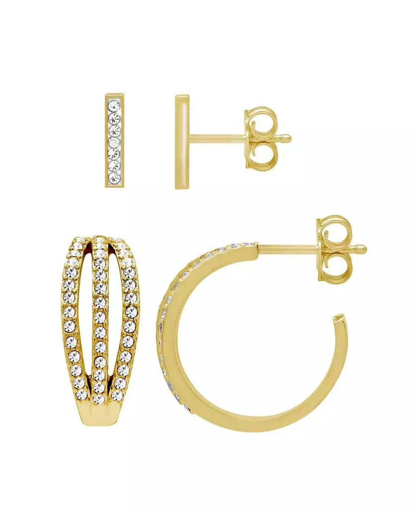 商品Essentials|Gold Plated 2-Piece C Hoop Bar Earrings Set,价格¥128,第1张图片