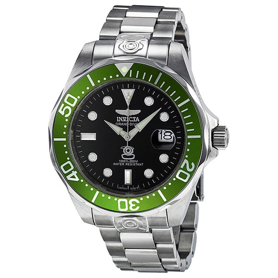 商品Invicta|Pro Diver Grand Diver Black Dial Automatic Men's Watch 3047,价格¥780,第1张图片