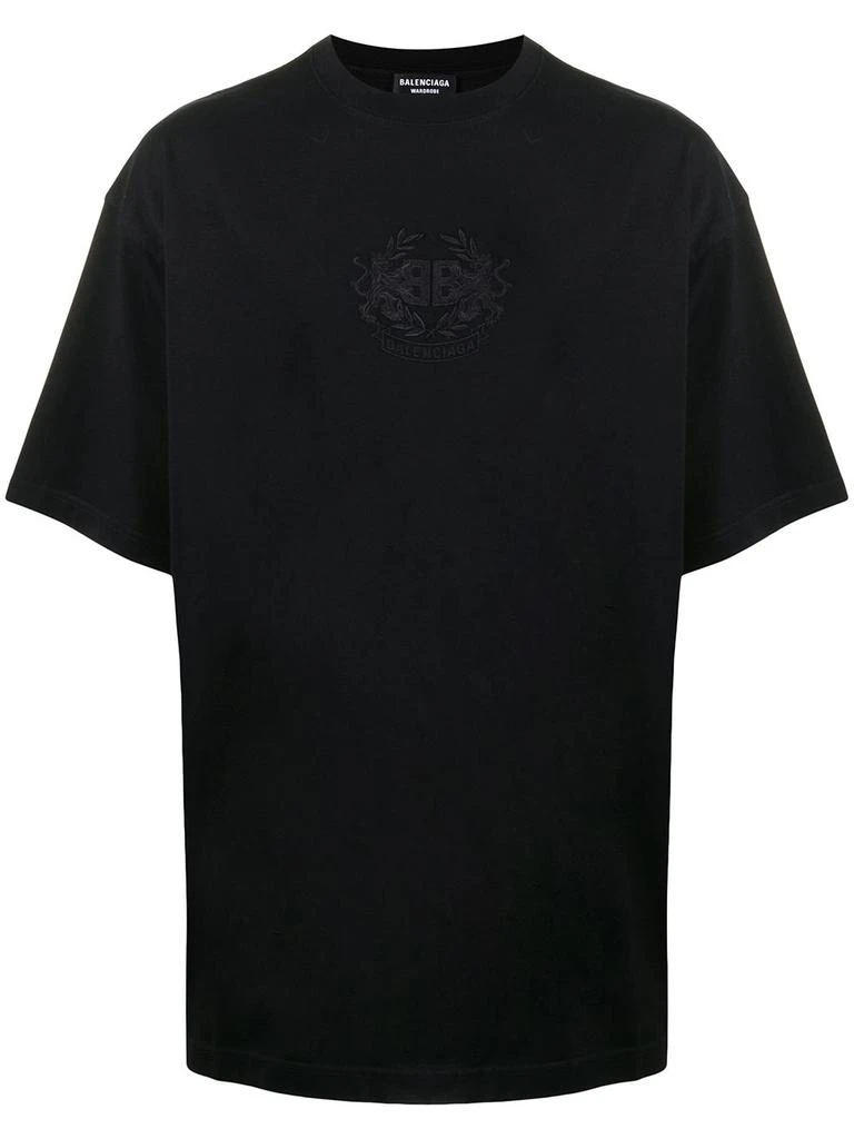 商品Balenciaga|BALENCIAGA Lions Laurel large fit T-shirt Black,价格¥3314,第1张图片