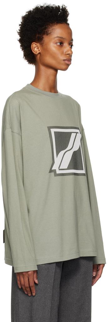 Khaki Bonded Long Sleeve T-Shirt商品第2张图片规格展示