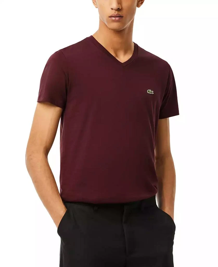 商品Lacoste|Men’s V-Neck Pima Cotton Tee Shirt,价格¥274,第1张图片